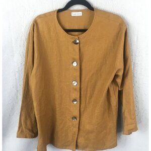 Private Domain Jacket Women S Brown Linen Lagenlook Neutral Minimalist Old Money